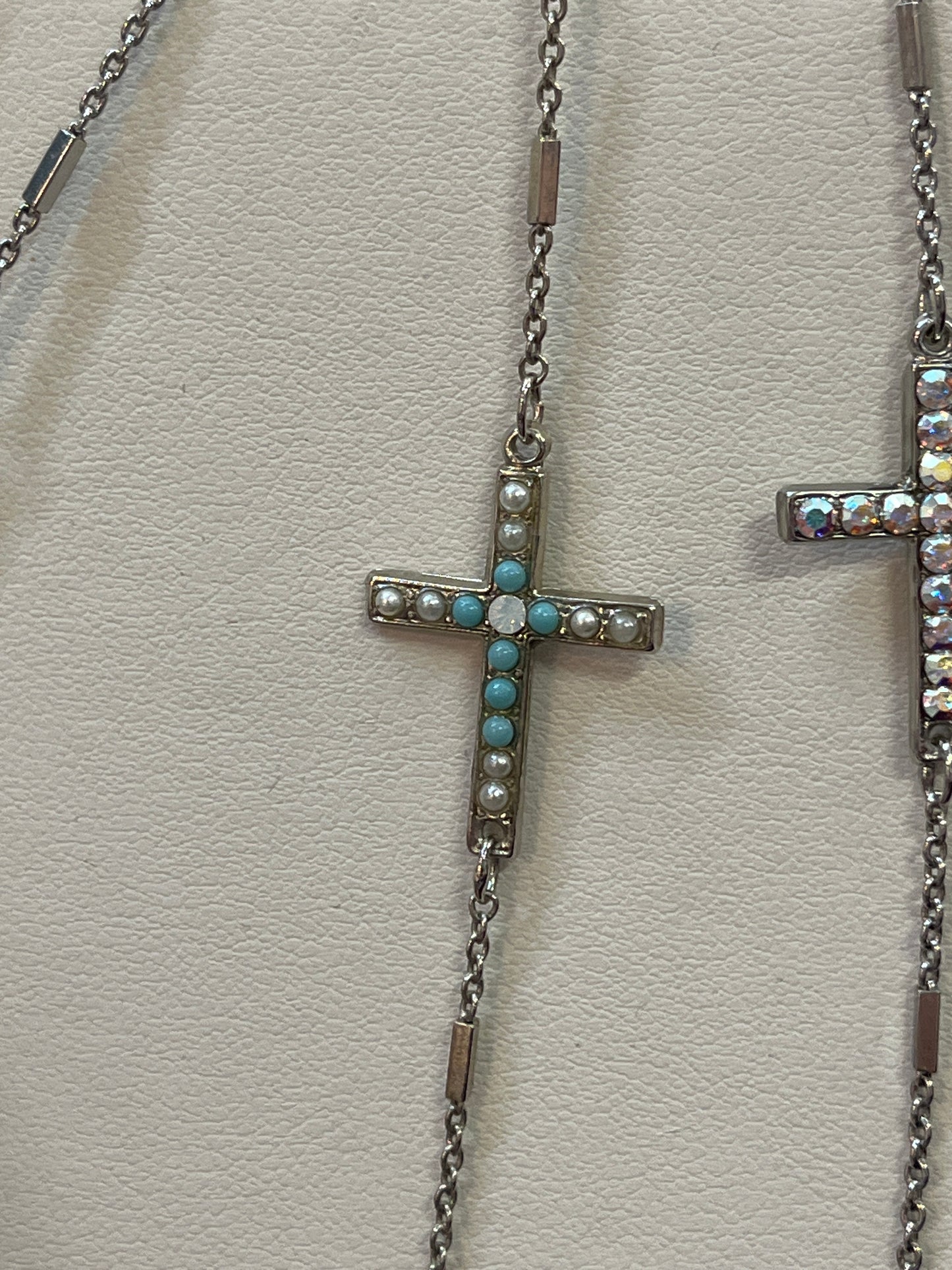 SLVR TURQ CROSS BRCLT