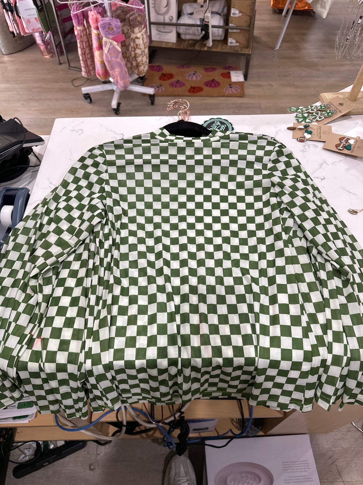 PEP RALLY MESH TOP - GREEN - S
