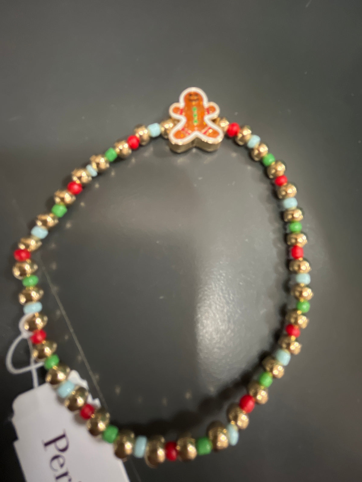 HOLIDAY BEADED BRACELET WITH CHARM