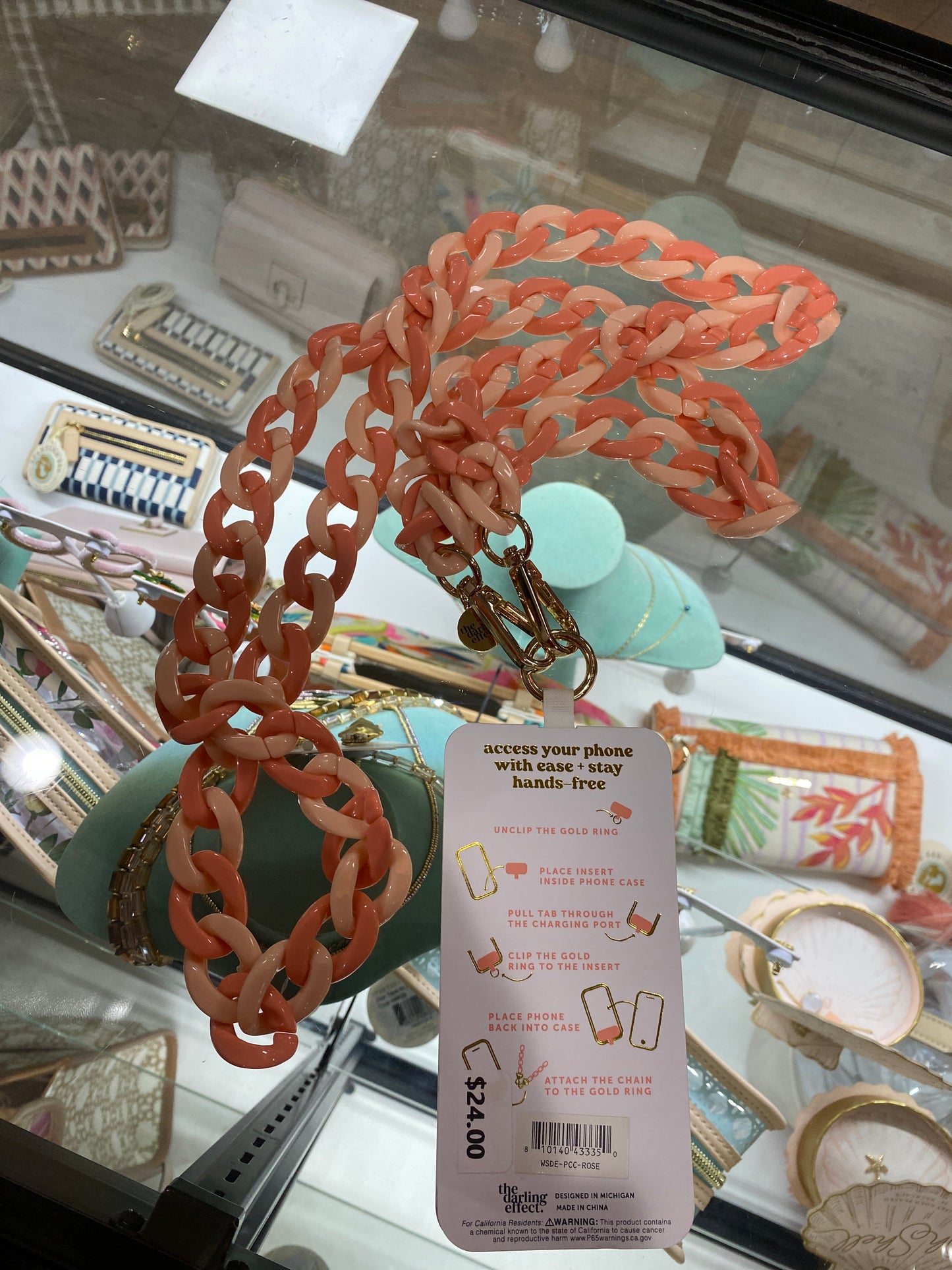 HOLD THE PHONE CROSSBODY CHAIN - DUO ROSE