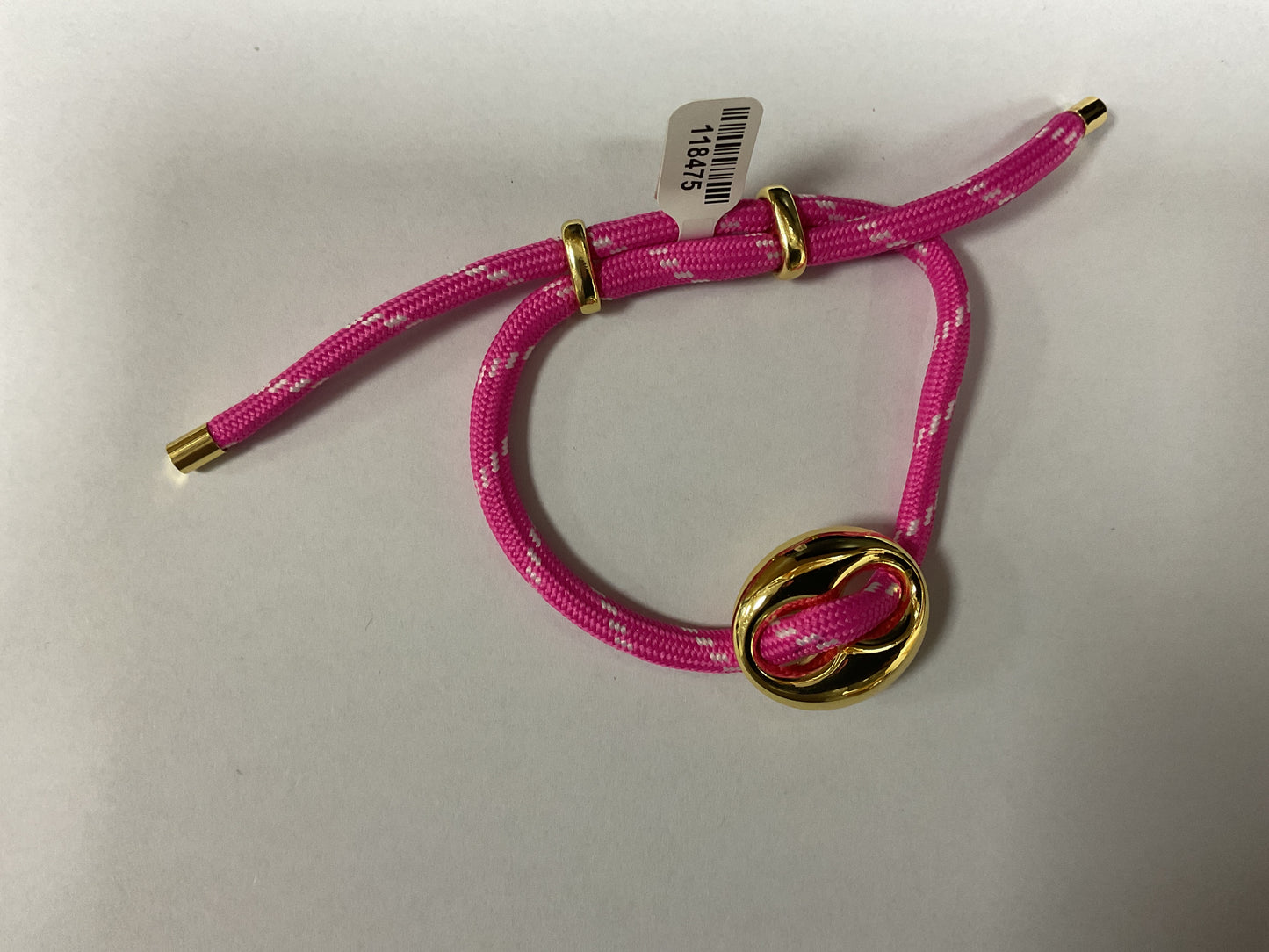 CORD BRACELET WITH GOLD SLIDE CHARM