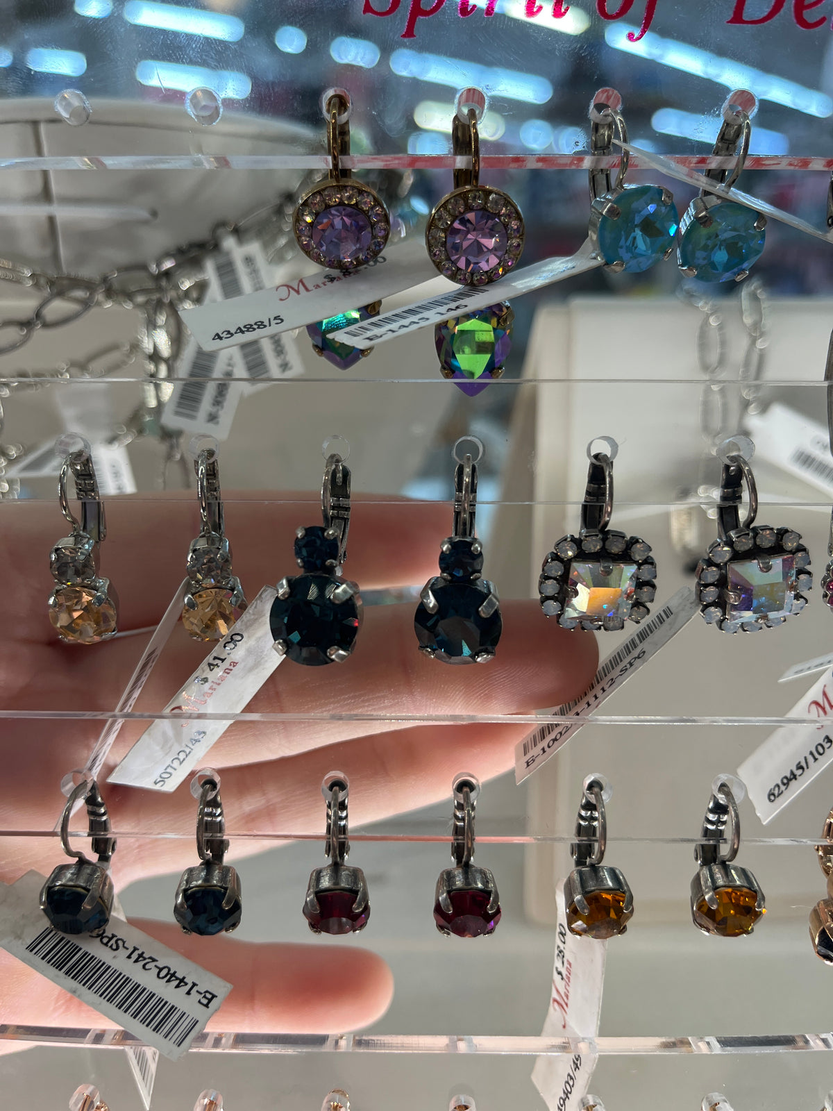 TWO STONE BLACK CRYSTAL EARRING