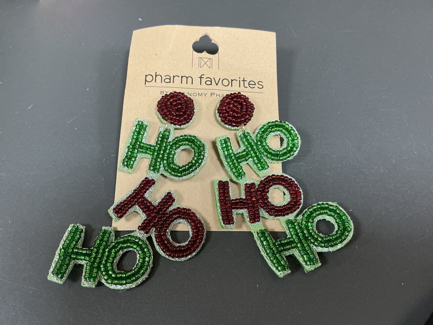 Beaded HoHoHo Earrings