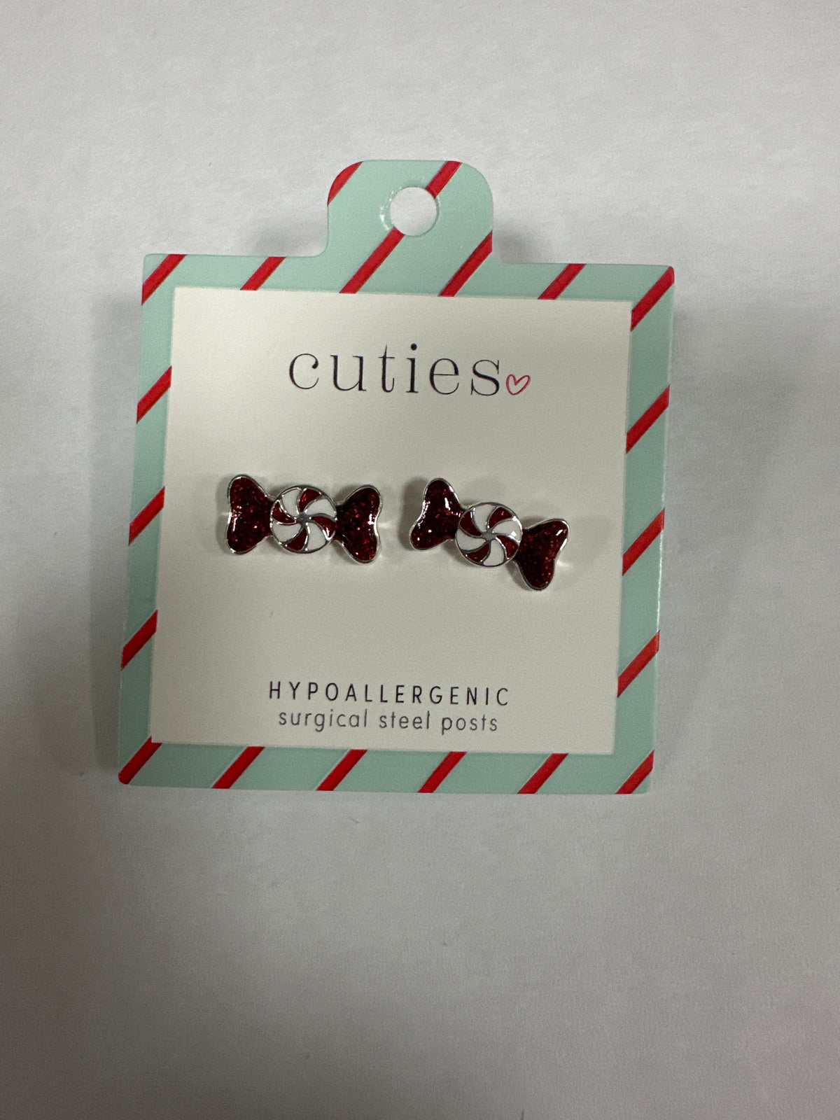 RED GLITTERING HOLIDAY EARRINGS