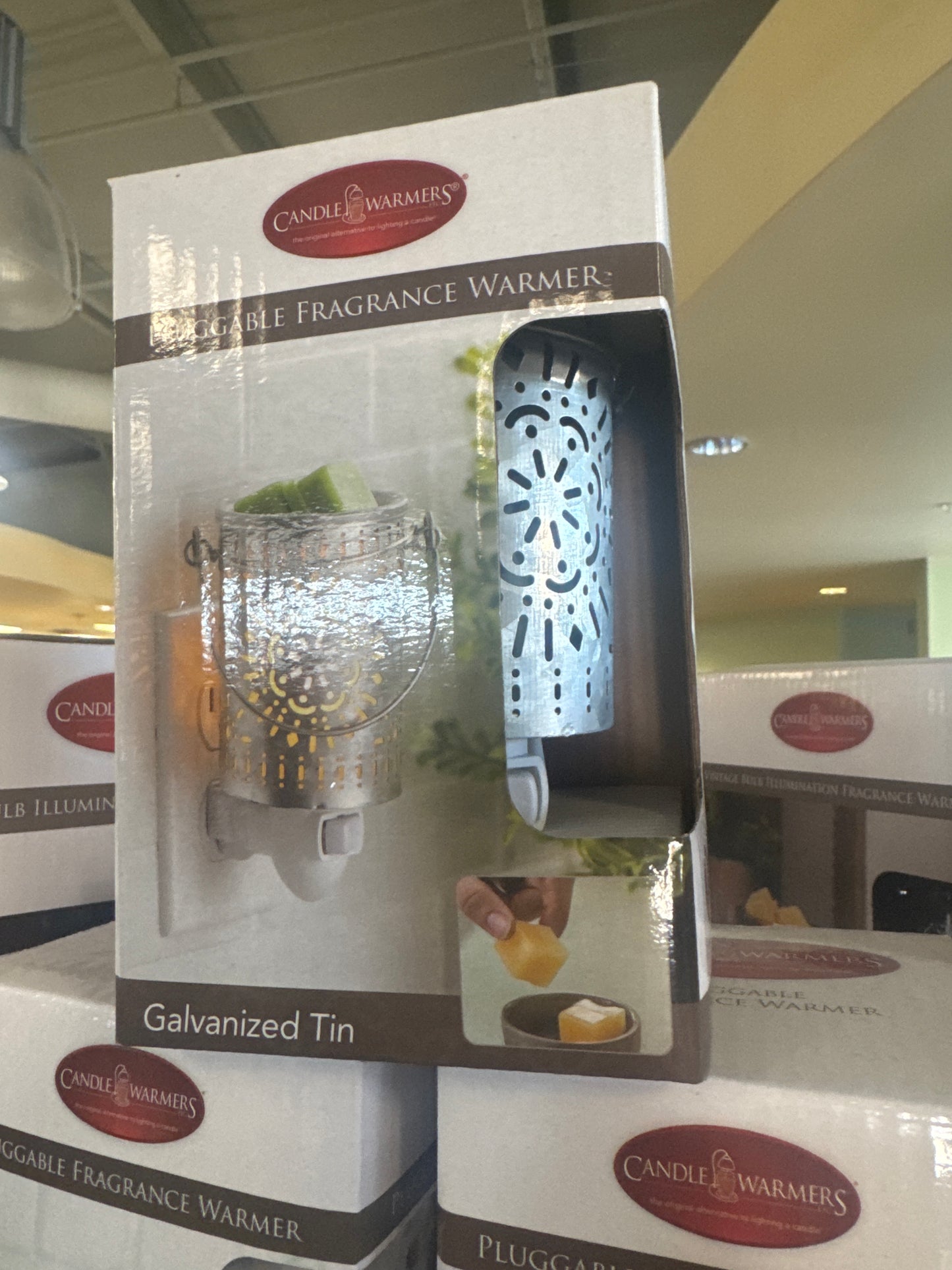 PLUGGABLE FRAGRANCE WARMER - GALVANIZED TIN