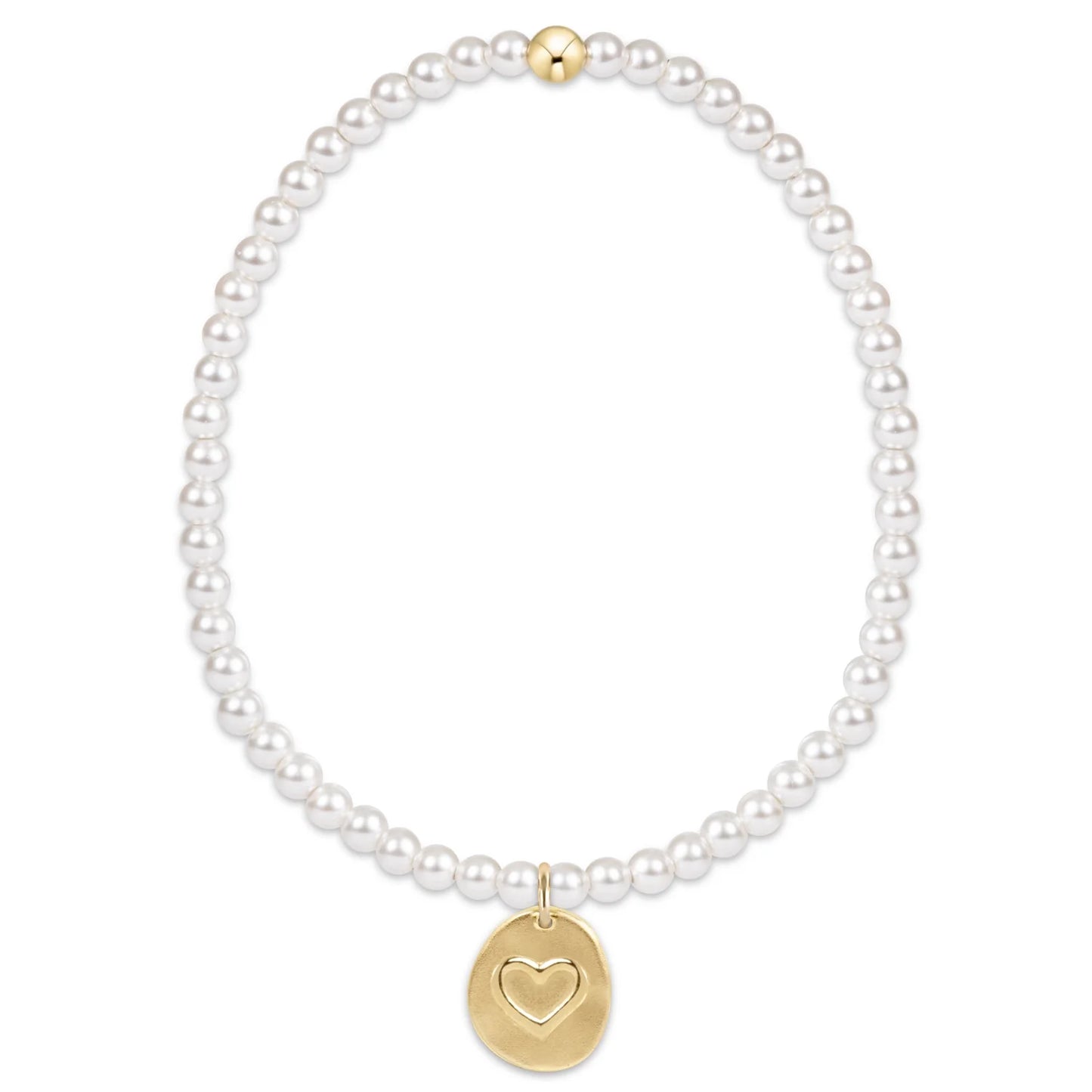 CLASSIC PEARL 3MM BRACELET - LOVE GOLD CHARM - Pharm Favorites by Economy Pharmacy