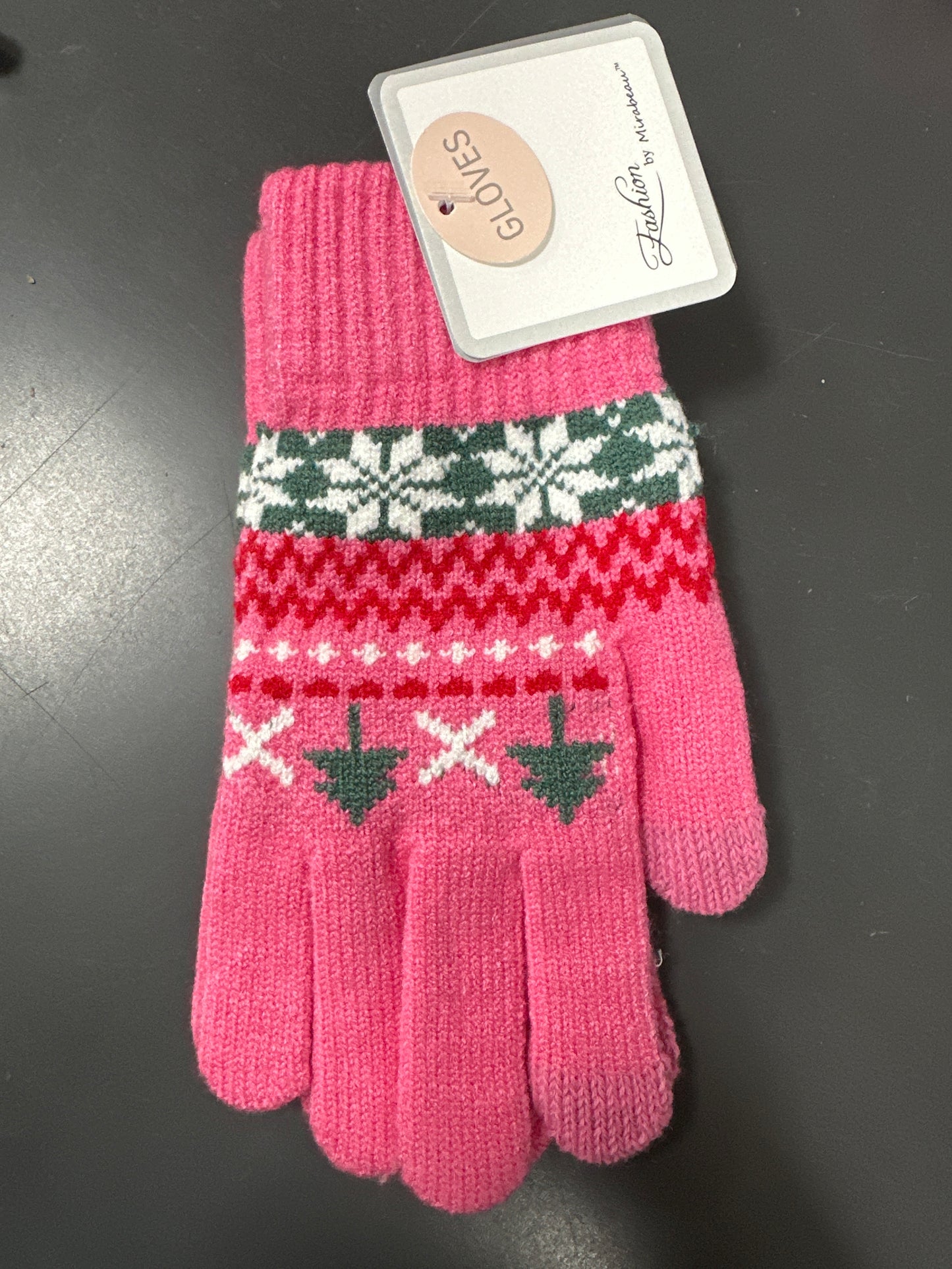 Adaline Pink Snowflakes Texting Gloves