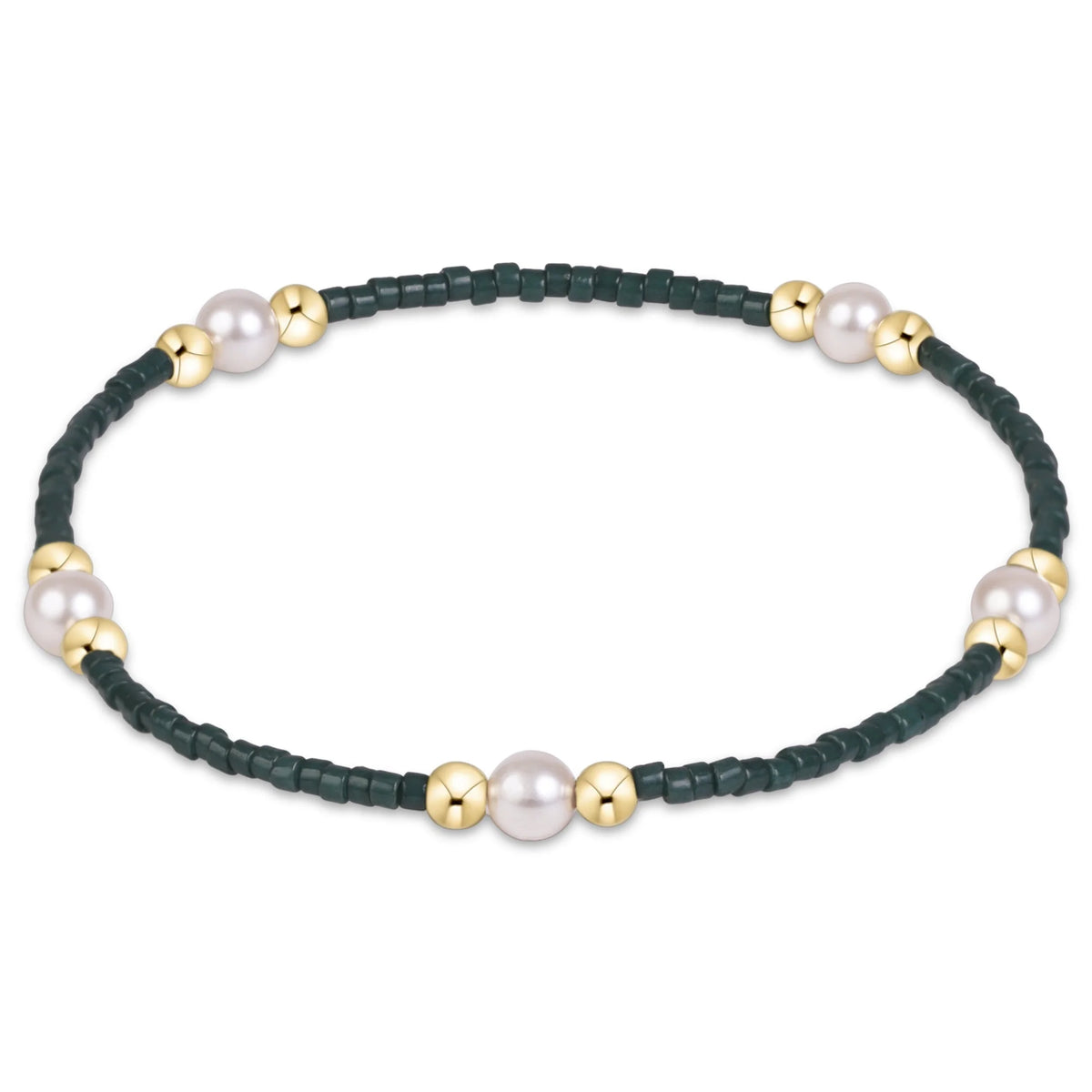 GAMEDAY HOPE PURPOSE PEARL BRACELET - DARK GREEN