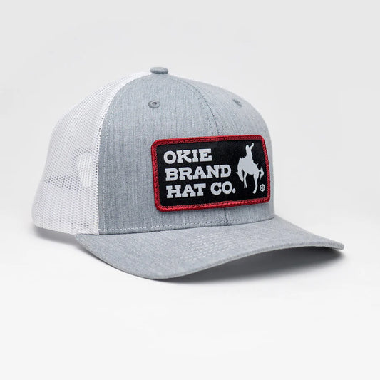 OKIE HAT - BRONC - GREY/WHITE