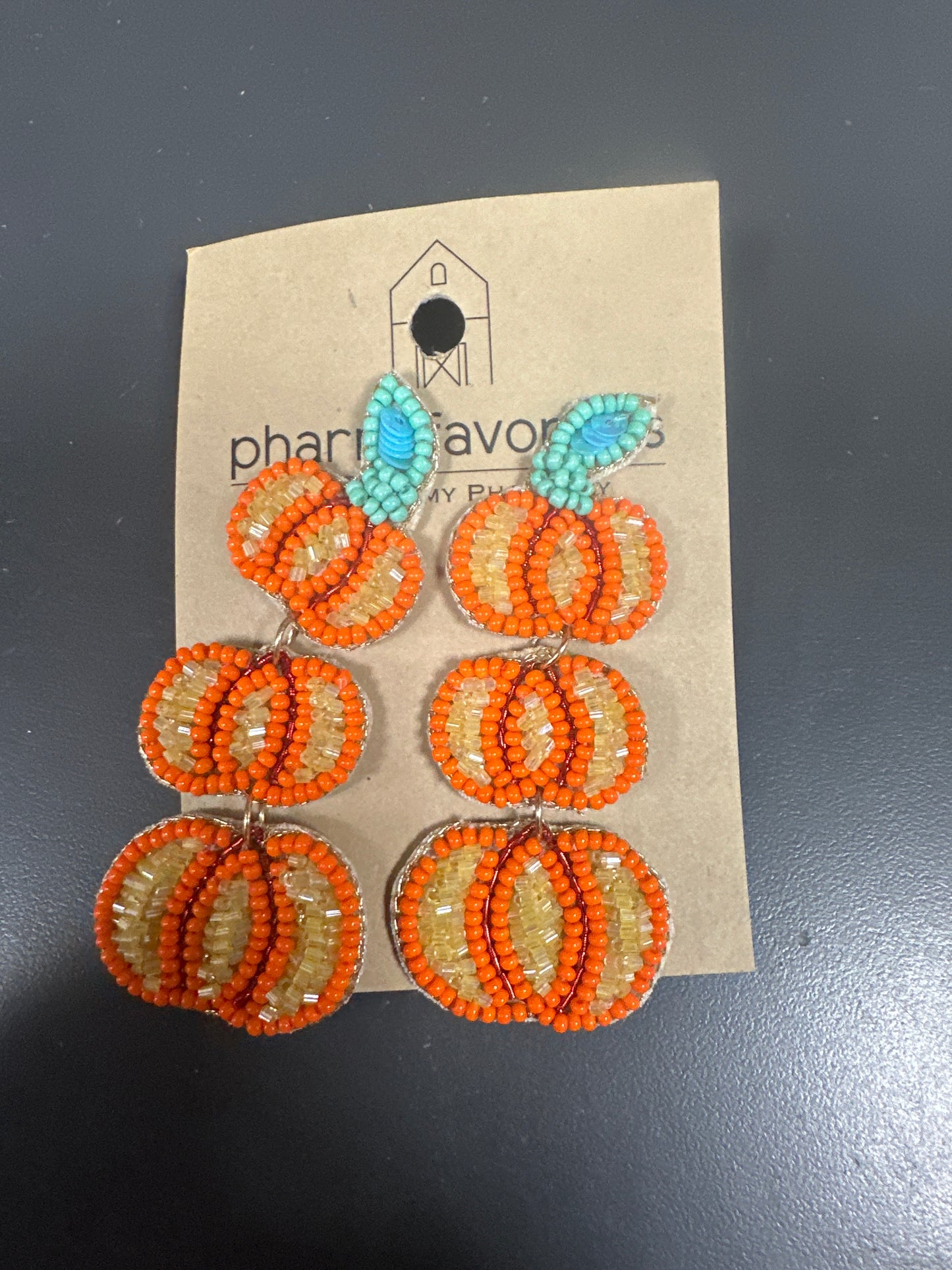 BEADED CASCADING PUMPKINS EARRINGS