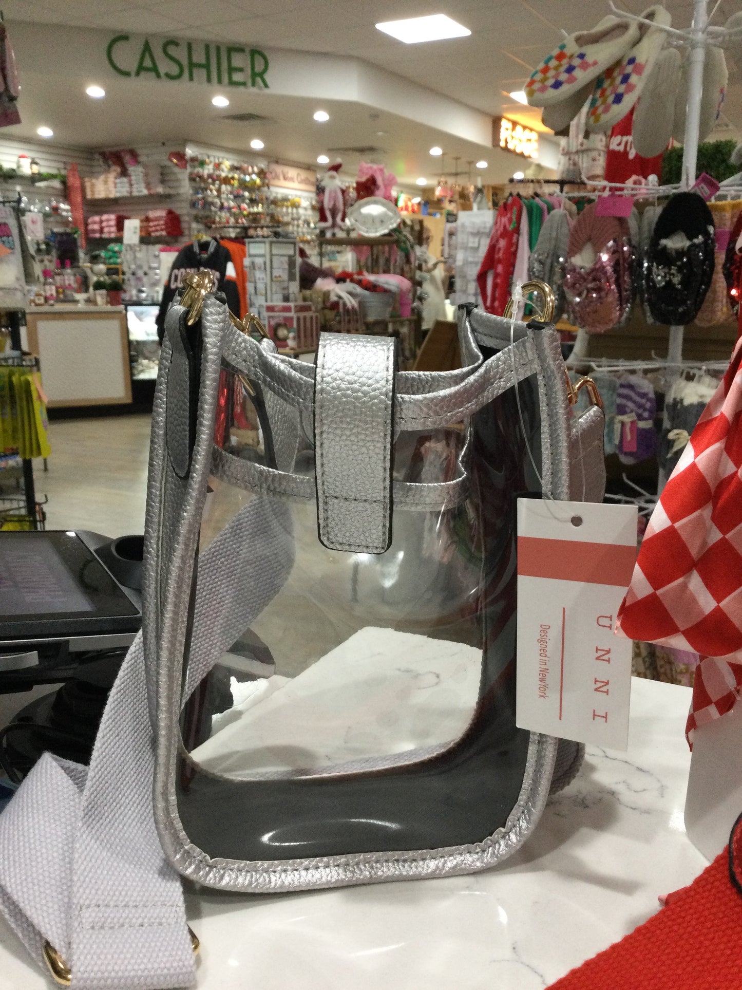 CLEAR STADIUM CROSSBODY MINI BAG - SILVER