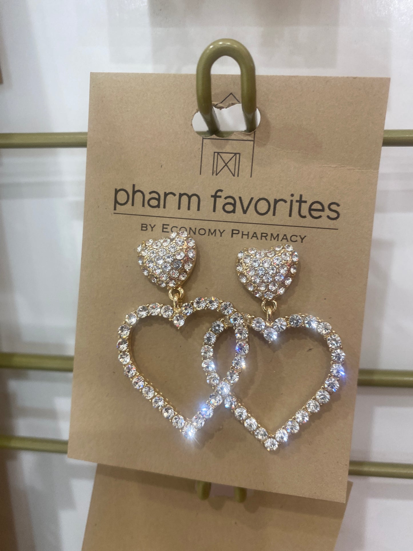 LAREDO CZHEART DROP EARRINGS - CLEAR