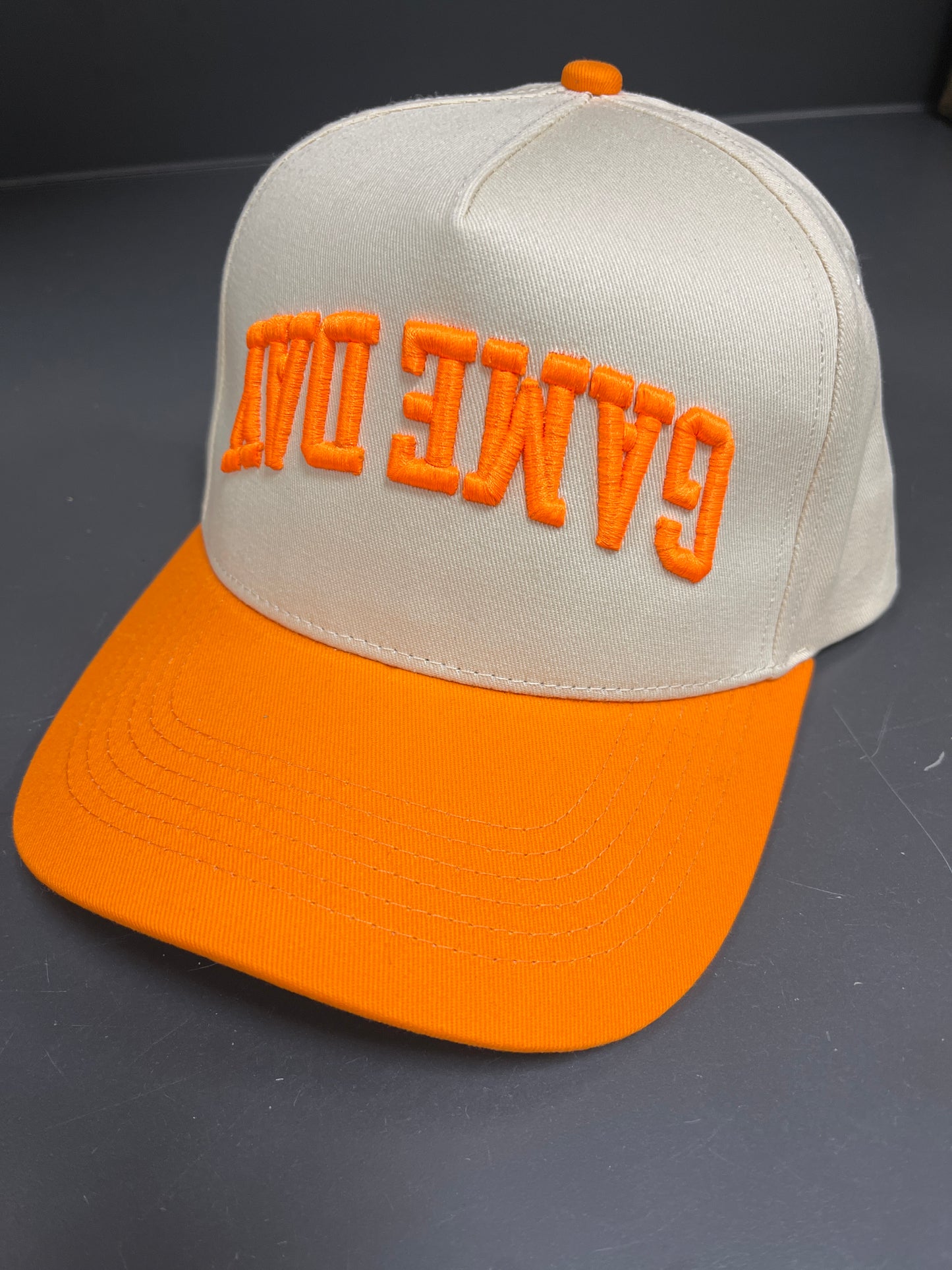 IVORY & ORANGE HAT - UPSIDE DOWN GAME DAY