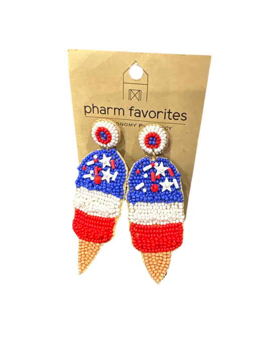 Constitutional Ice Cream Cone Earrings