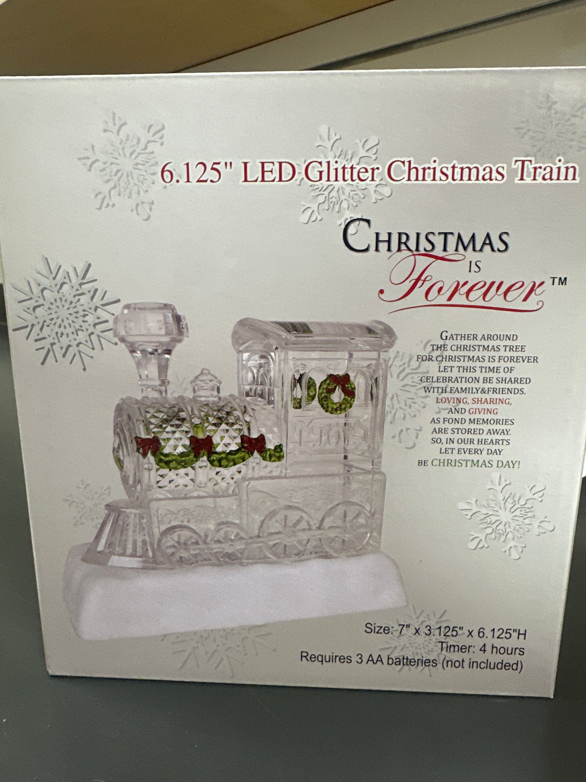 6.125" LED GLITTER CHRISTMAS TRAIN
