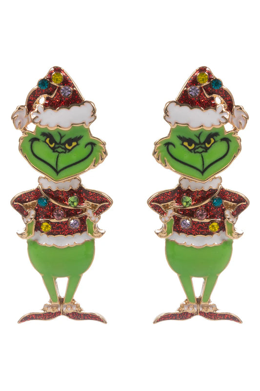 Grinch Christmas 2" Earring