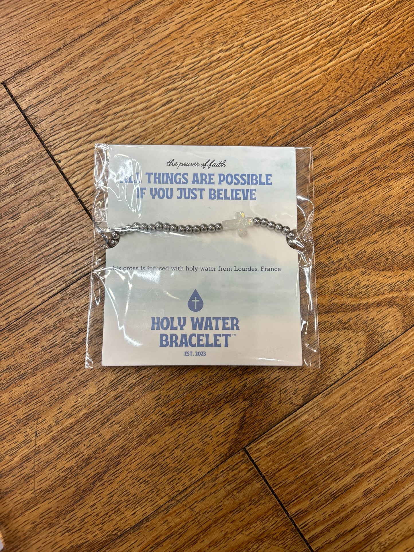 Holy Water Bracelet - All Things Are Possible If You Just Believe- Silver