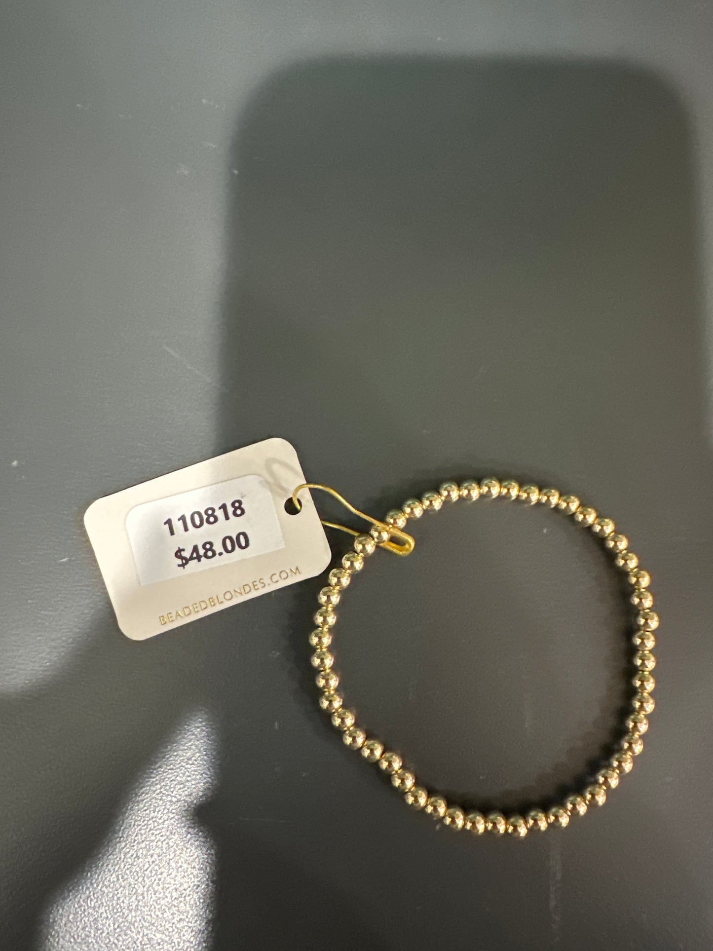 4MM GOLD BEADED BRACELET