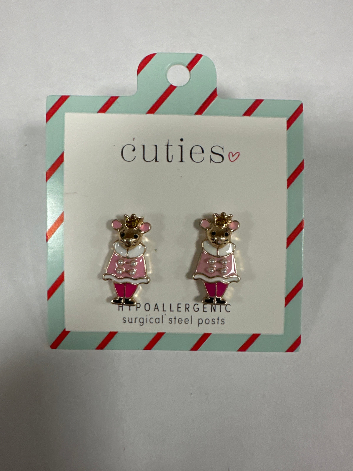 PINK NUTCRACKER MOUSE EARRINGS