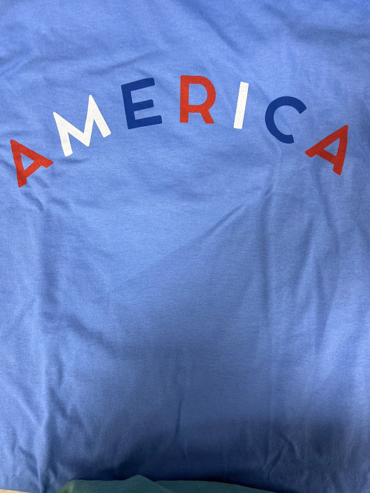 BLUE HAPPY BIRTHDAY AMERICA TEE