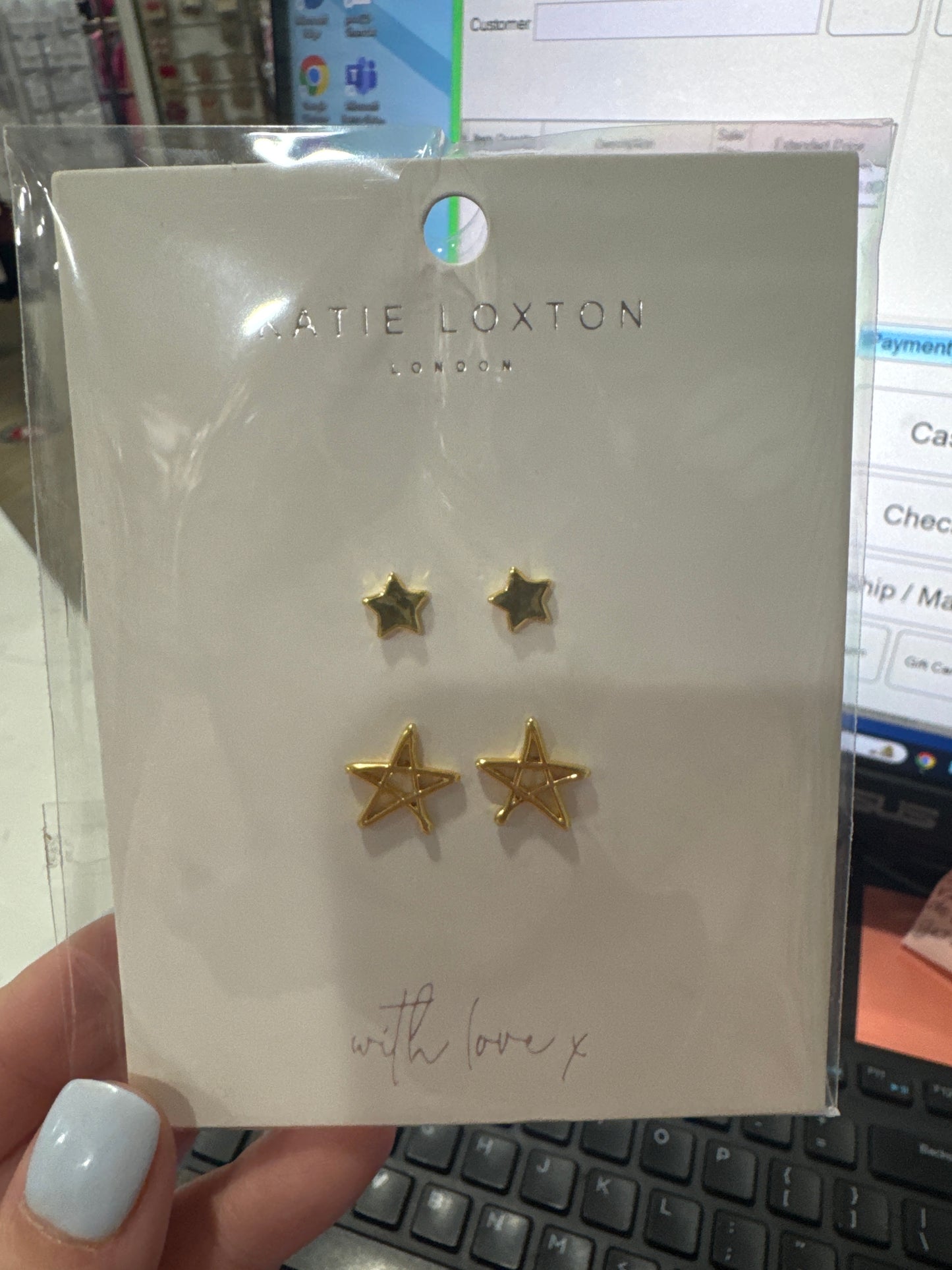 FLORRIE-GOLD-STAR STUD EARRINGS