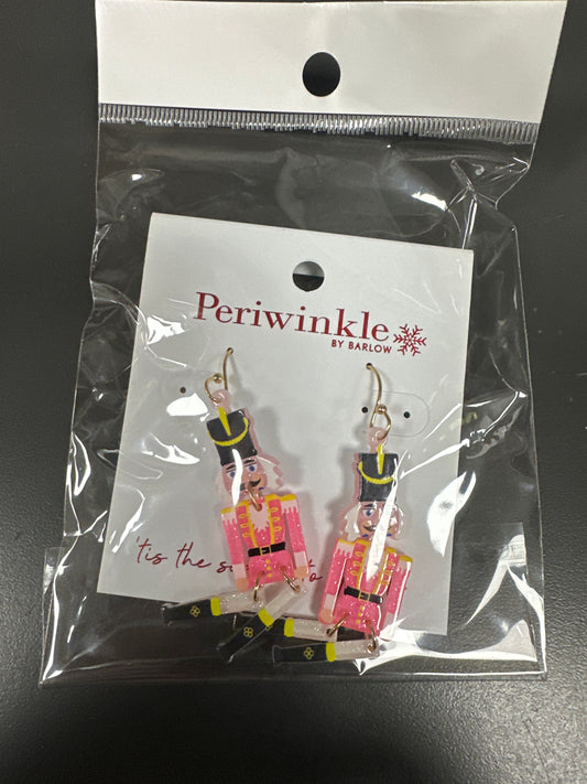 PINK ACRYLIC NUTCRACKER EARRINGS