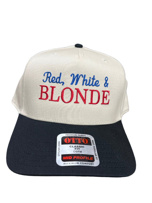IVORY & BLACK HAT -  RED, WHITE, & BLONDE