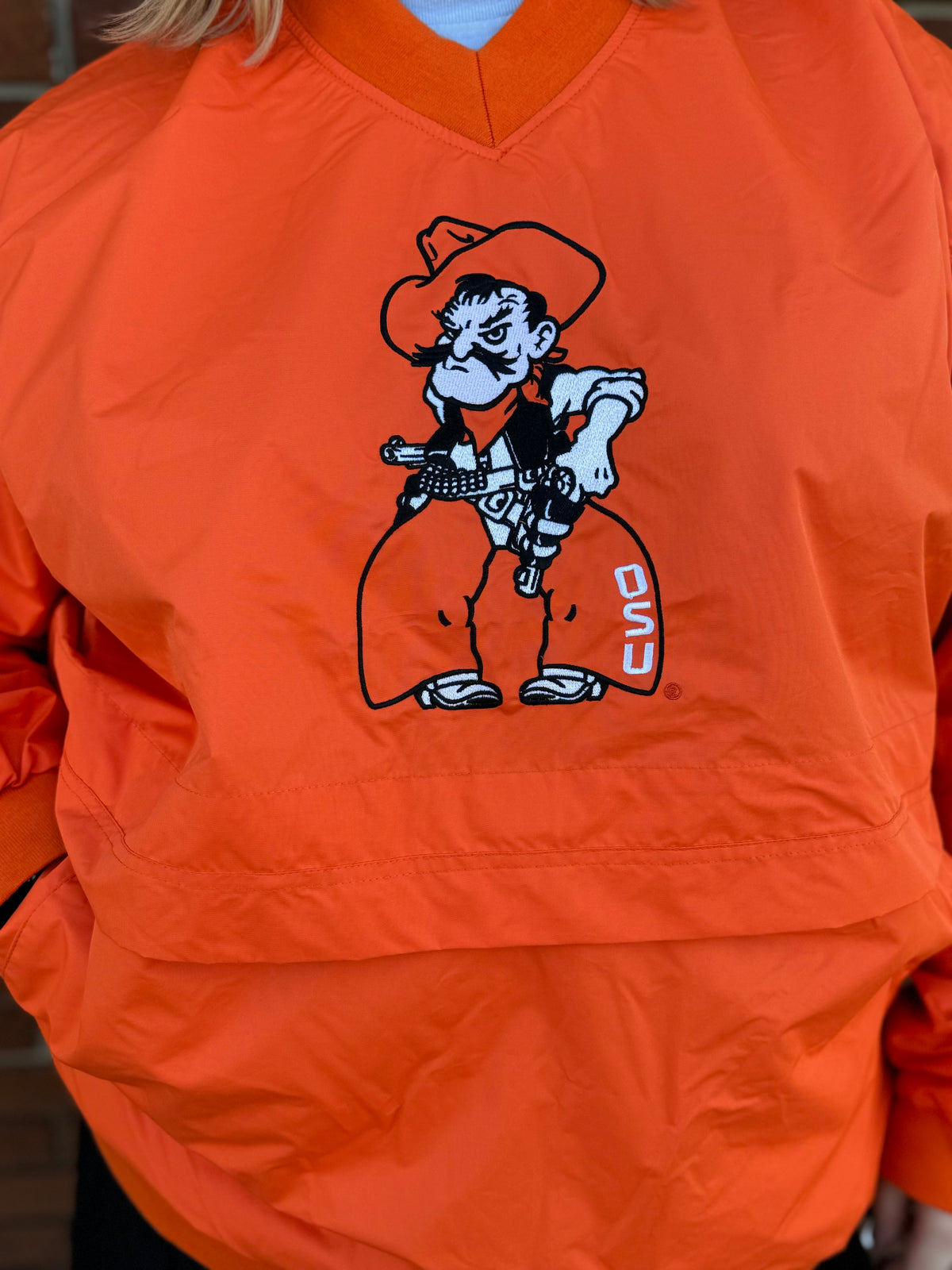 Oklahoma State V-Neck Pullover with Front Pocket - Pharm Favorites by Economy Pharmacy