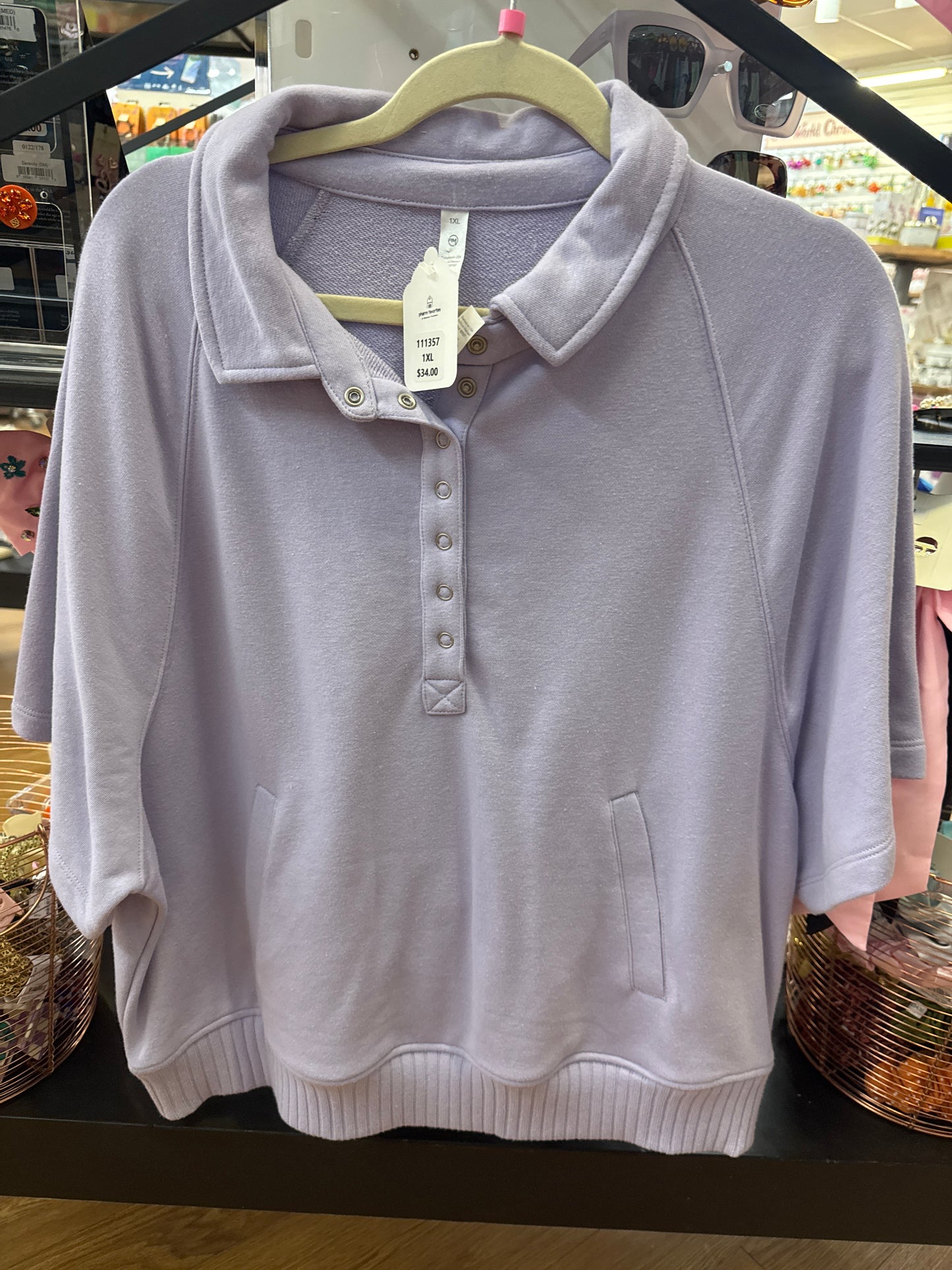COLLARED SS SWEATSHIRT