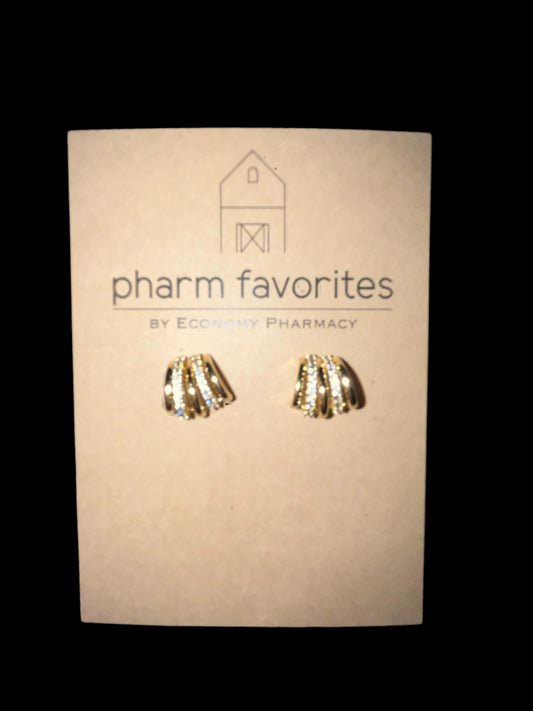 GOLD EARRINGS WITH CRYSTAL EMBELLISHMENTS