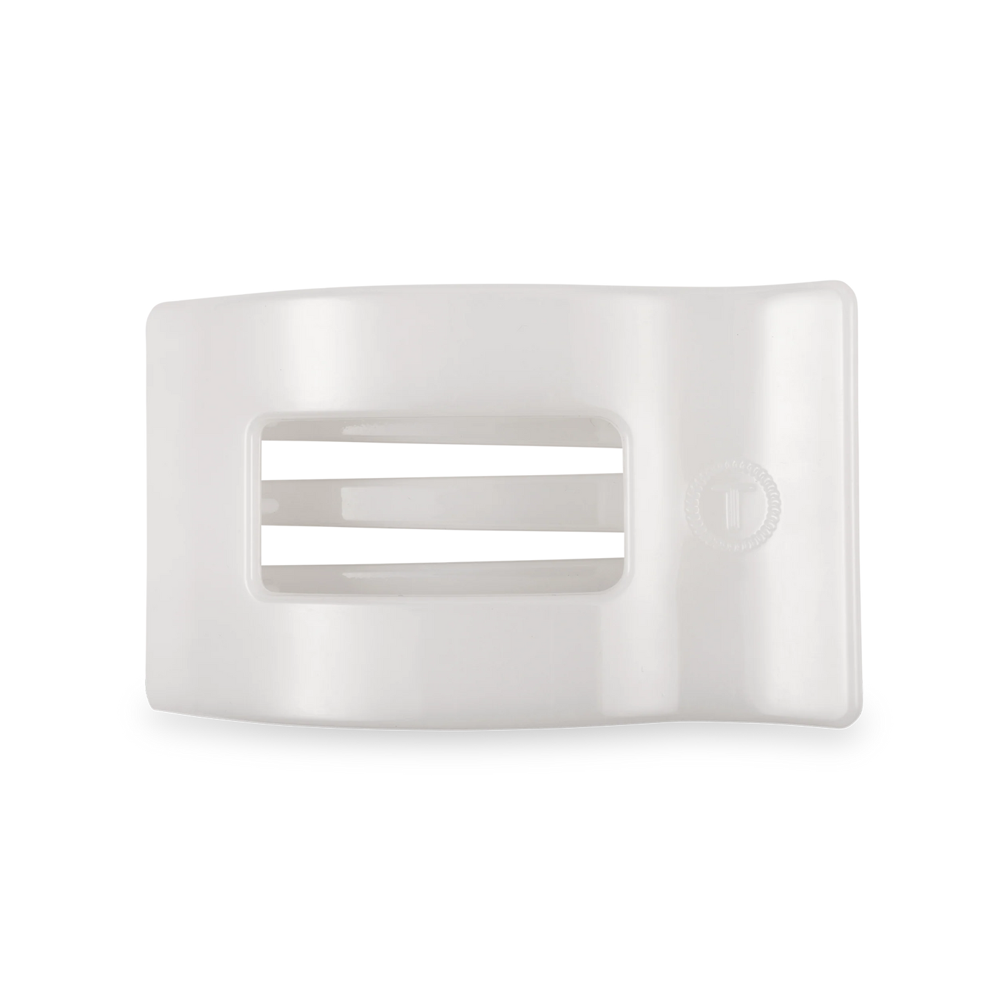 Coconut White Medium Flat Rectangle Hair Clip