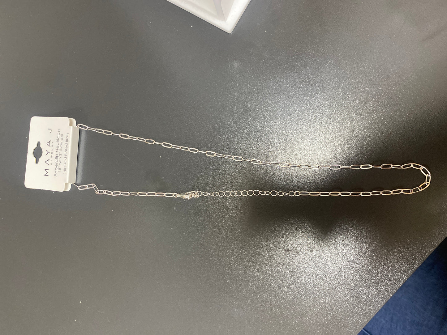PAPERCLIP NECKLACE 18" - SILVER