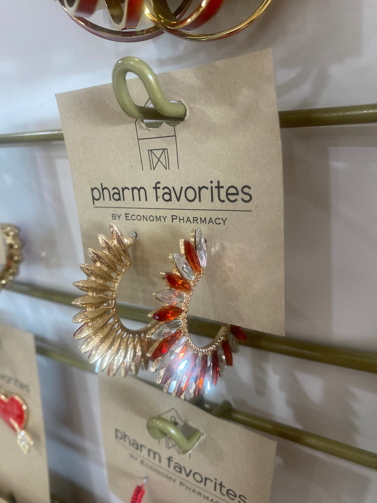 MADELEINETWO TONE CZ HOOP EARRING - ORANGE