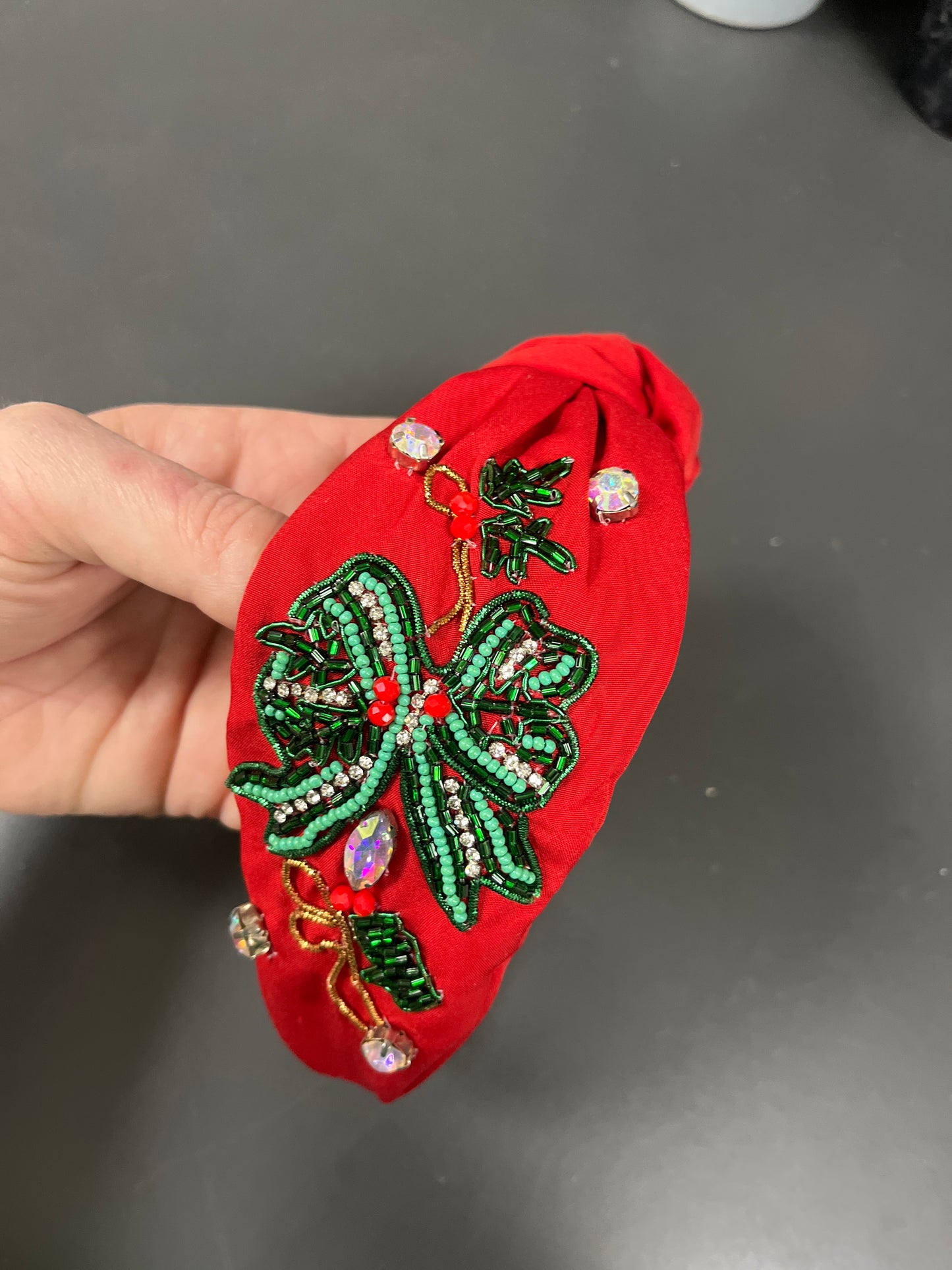 HOLLY & BOWS HEADBAND - RED