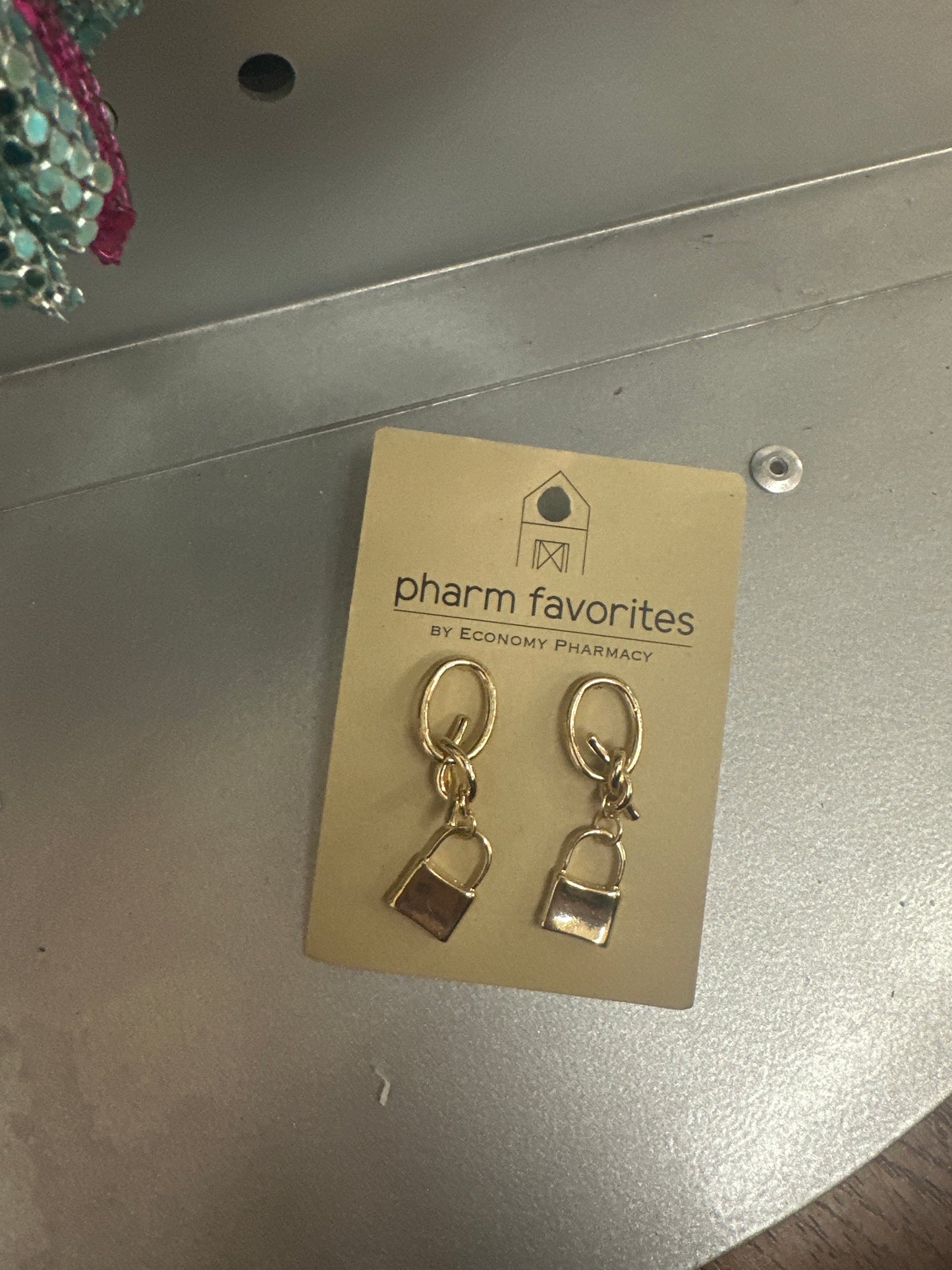 GOLD LOCK AND KNOT DROP EARRING