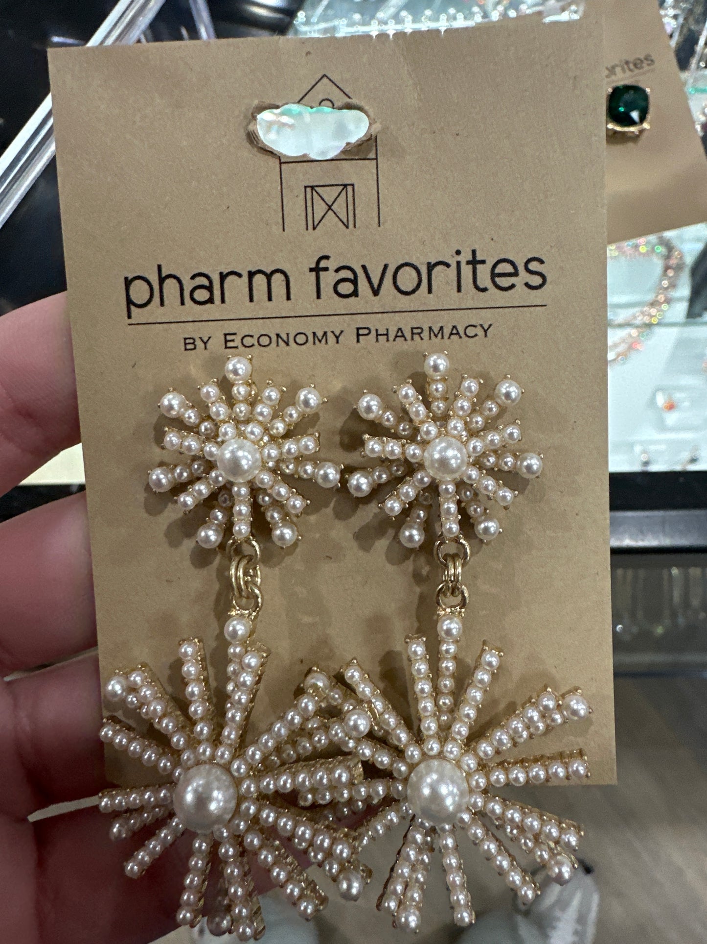 BANYAN PEARL EMBELLISHED DROP EARRINGS