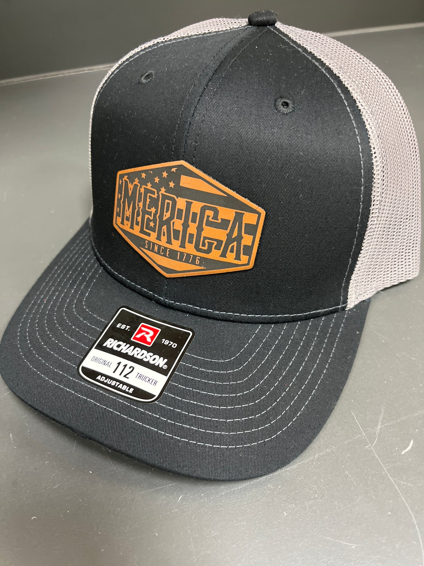 BLACK & GRAY HAT - AMERICA PATCH
