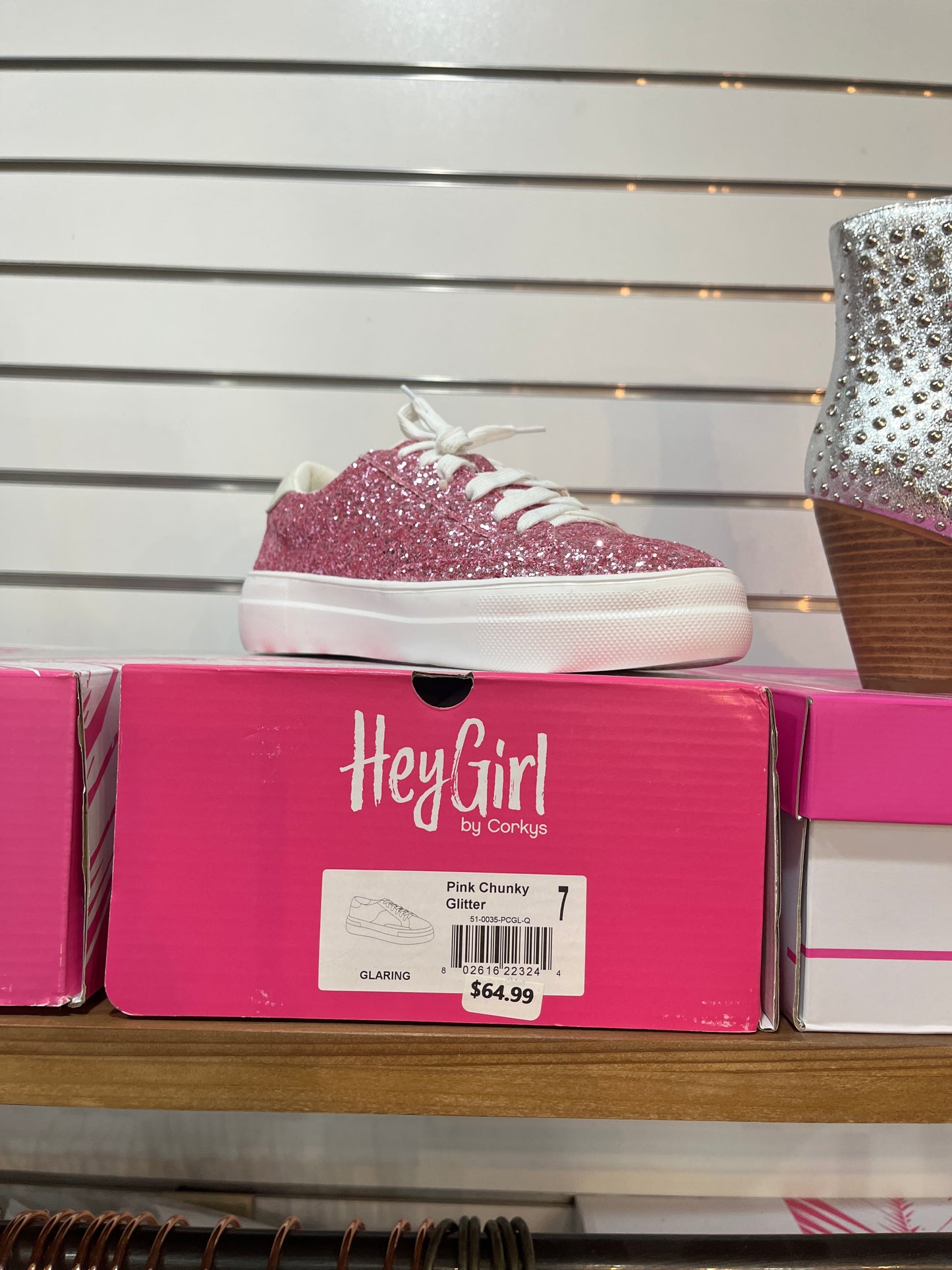 GLARING - PINK CHUNKY GLITTER SHOES