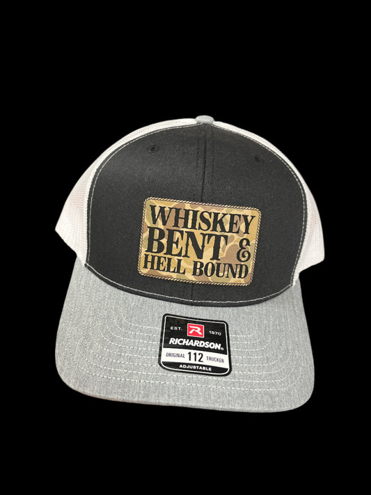 BLACK, WHITE & GRAY HAT - WHSKEY BENT & HELLBOUND CAMO PATCH