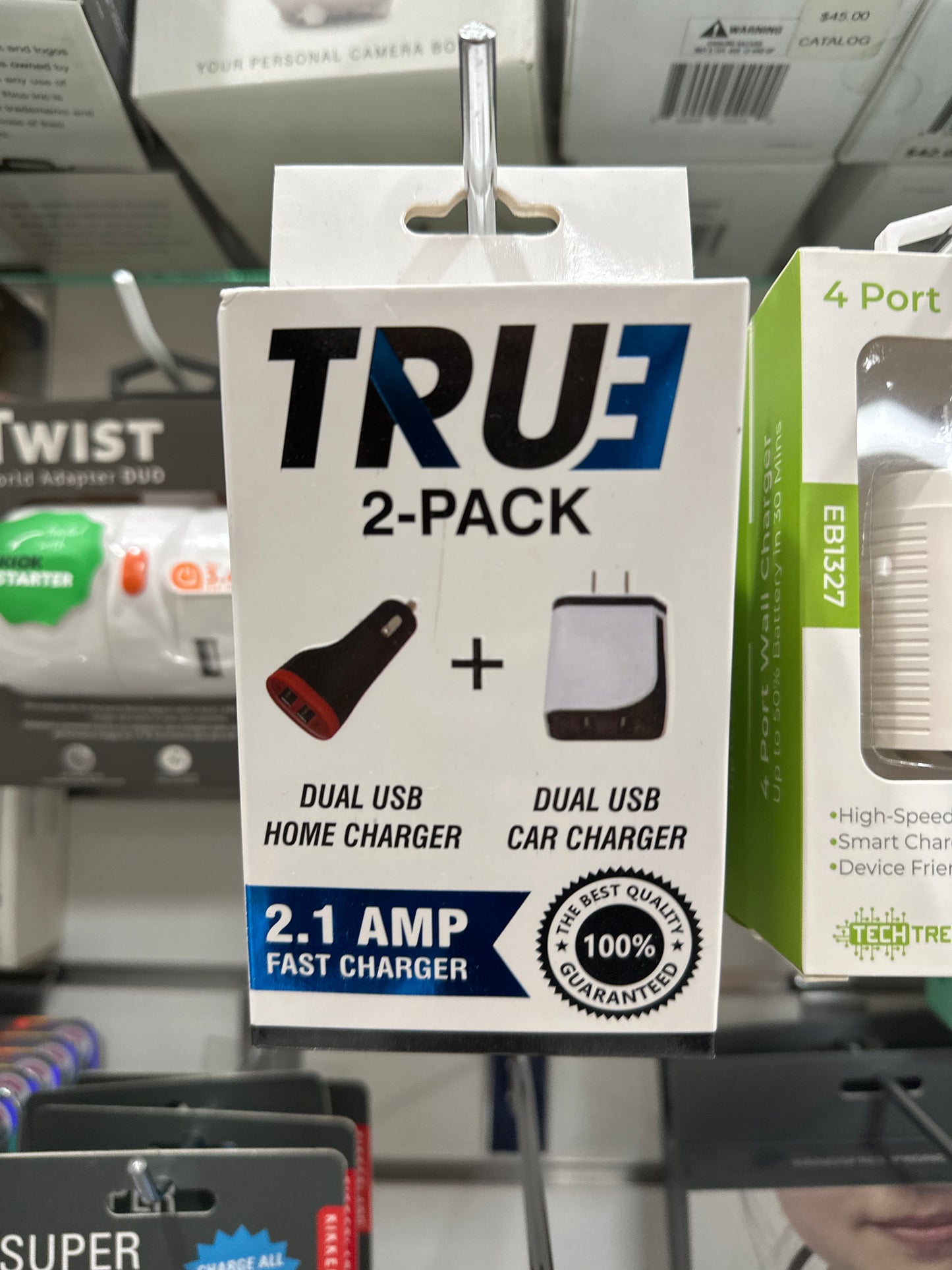 TRUE 2 PK DUAL USB CAR & HOME CHARGER