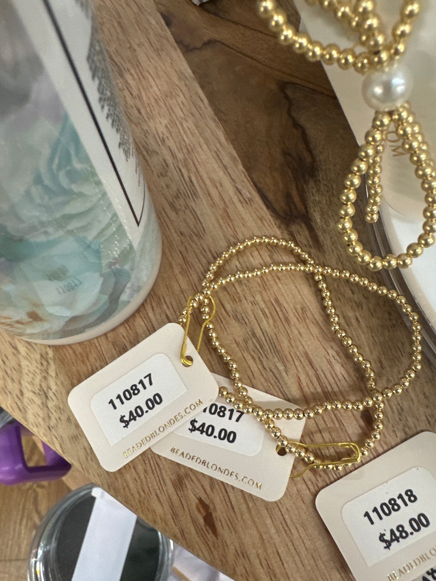 3MM GOLD BEADED BRACELET