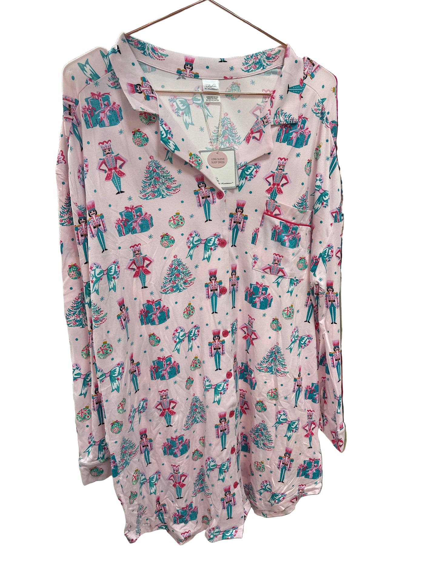 EL SUGARPLUM NUTCRACKER LONG SLEEVE SLEEP DRESS