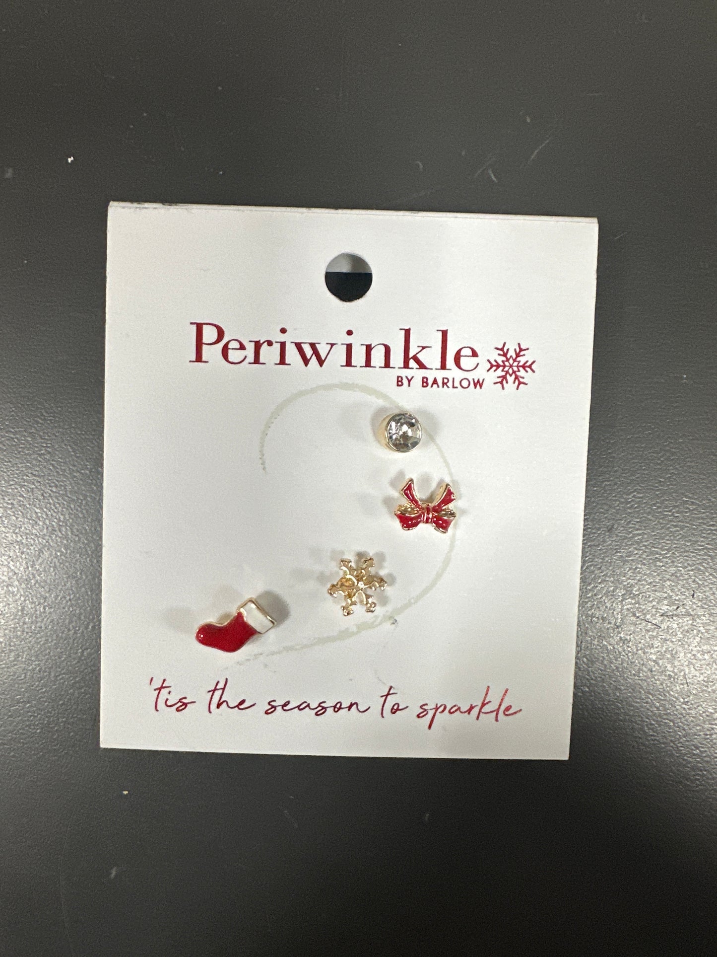 SINGLE STUD CHRISTMAS EARRINGS STOCKING/BOW/SNOWFLAKE/STUD