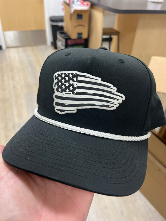 BLACK HAT WITH FLAG PATCH