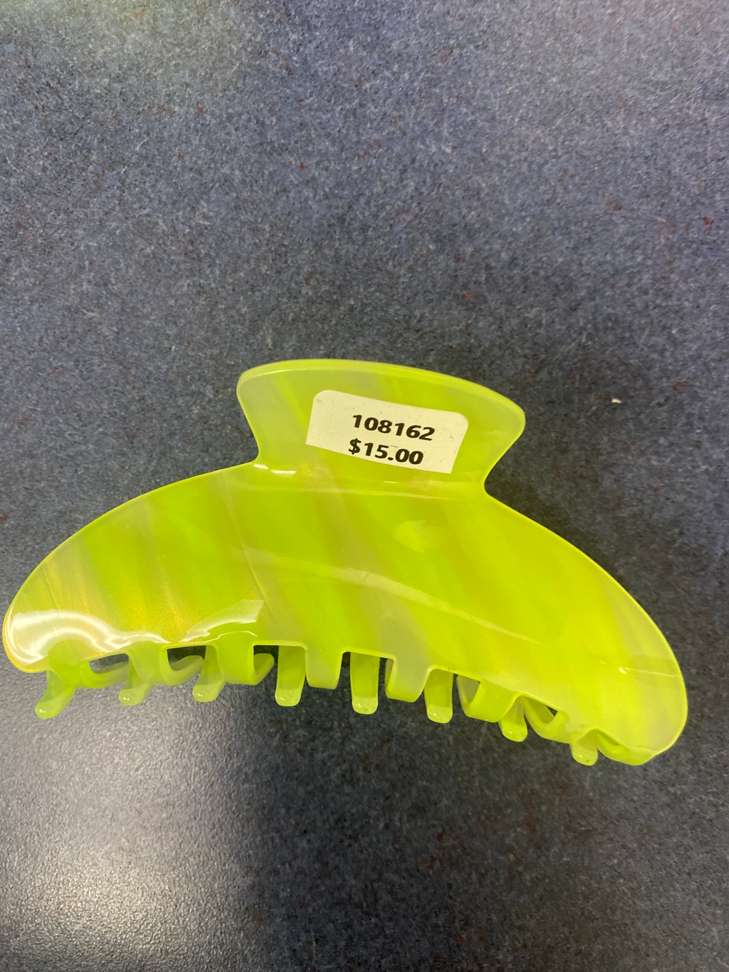 HAIR CLIP - ELLA - NEON YELLOW STRIPES