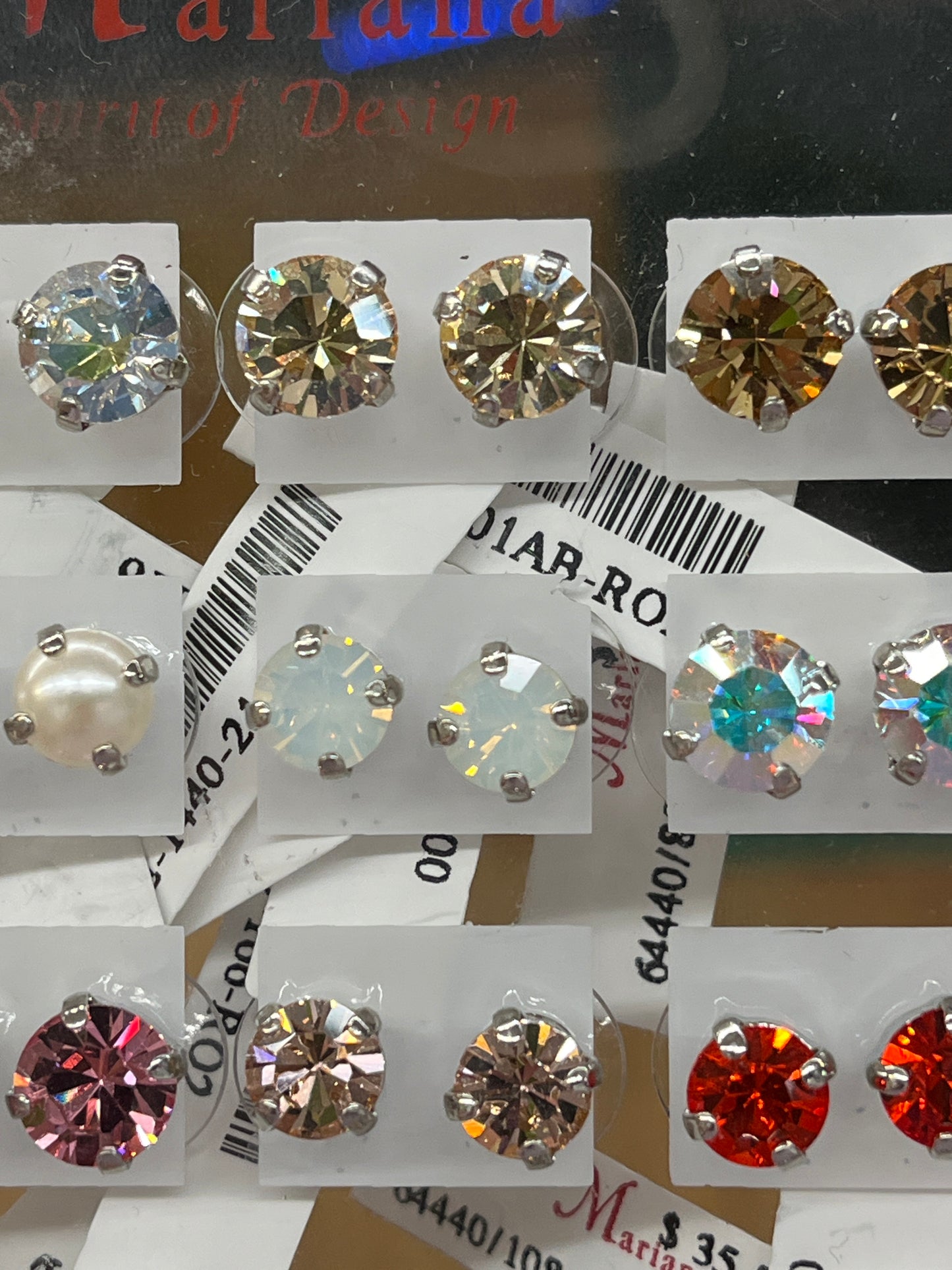 MARIANA EARRINGS - SLVR - CLEAR CRYSTAL STUDS