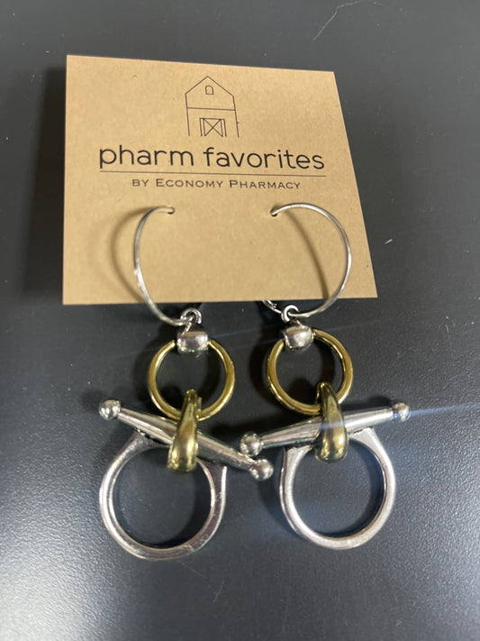 HORSEBIT HOOP & CHARM EARRINGS