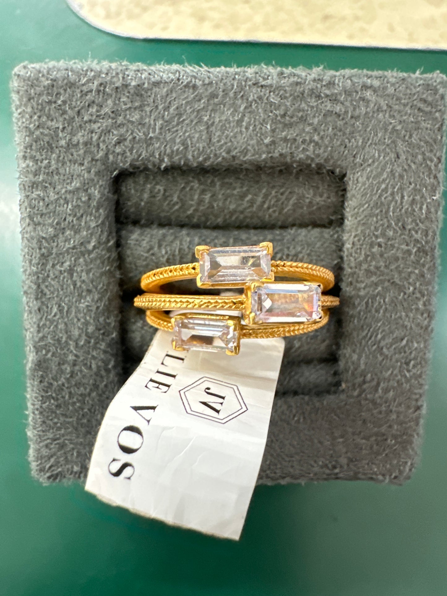 WINDSOR TRIO RING GOLD CZ - 6