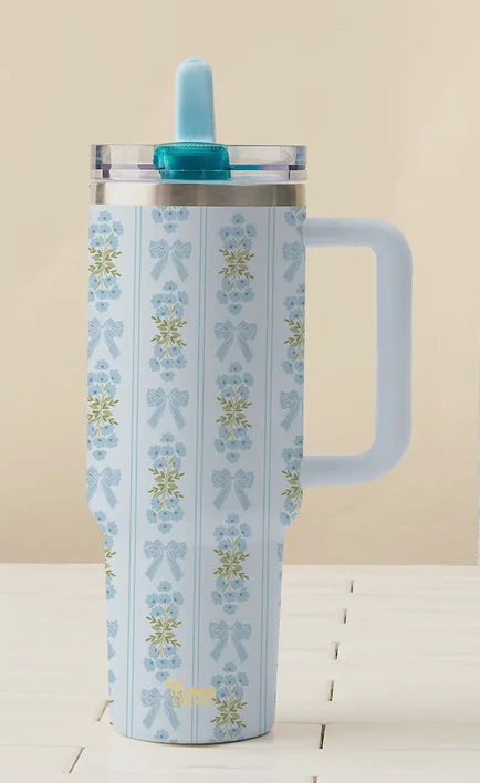 40 OZ LIFESTYLE FLIP STRAW TUMBLER - OH SO FANCY - BLUE