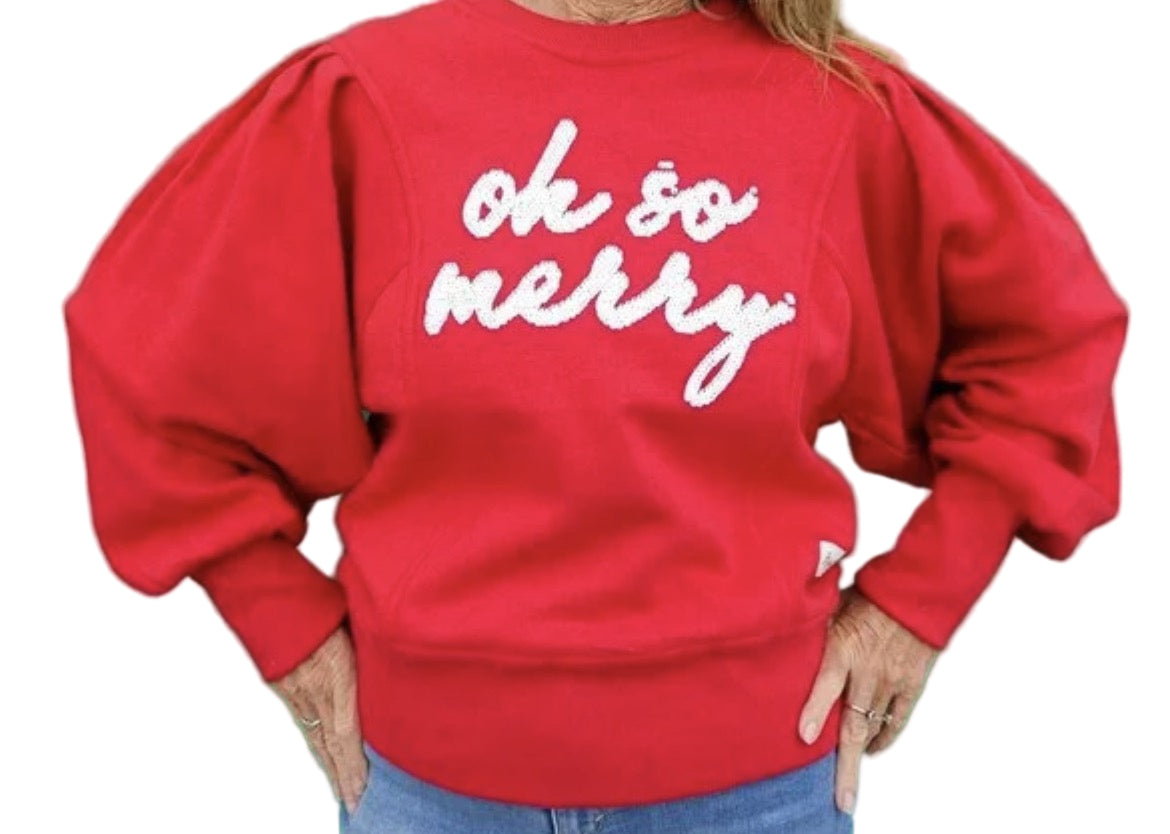 OH SO MERRY RED SWEATSHIRT